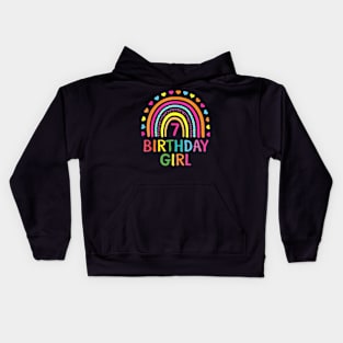 7 Years Old Rainbow Girls 7Th Birthday For Girls Kids Kids Hoodie